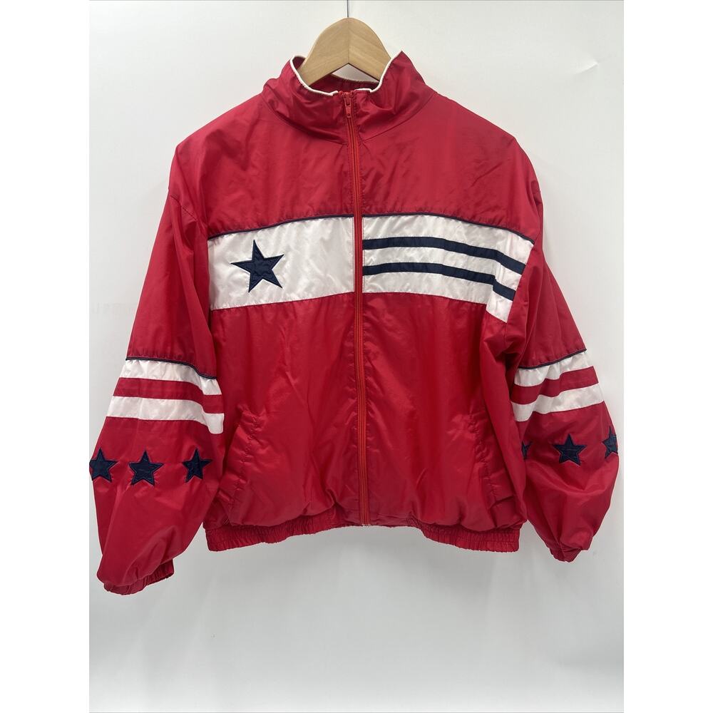 Sunterra Vintage Jacket Youth XL Red Windbreaker Outdoors Full Zip Pockets